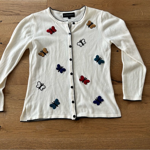 Beautiful Cream Sweater with Butterfly Accents - Picture 2 of 7